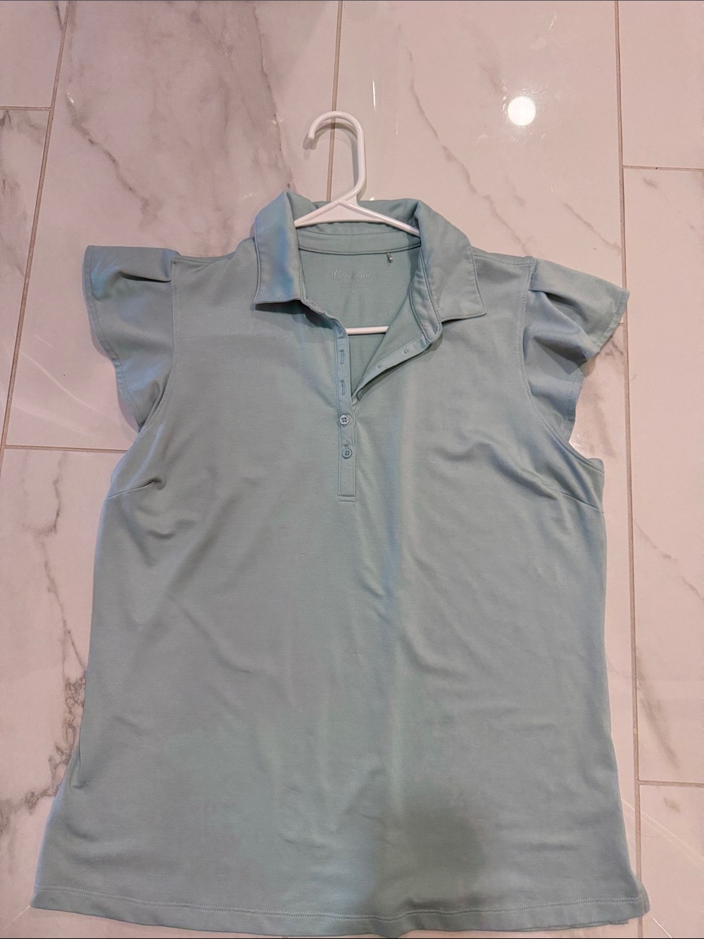 Walter Hagen Light Blue Cap Sleeve Golf Polo Top